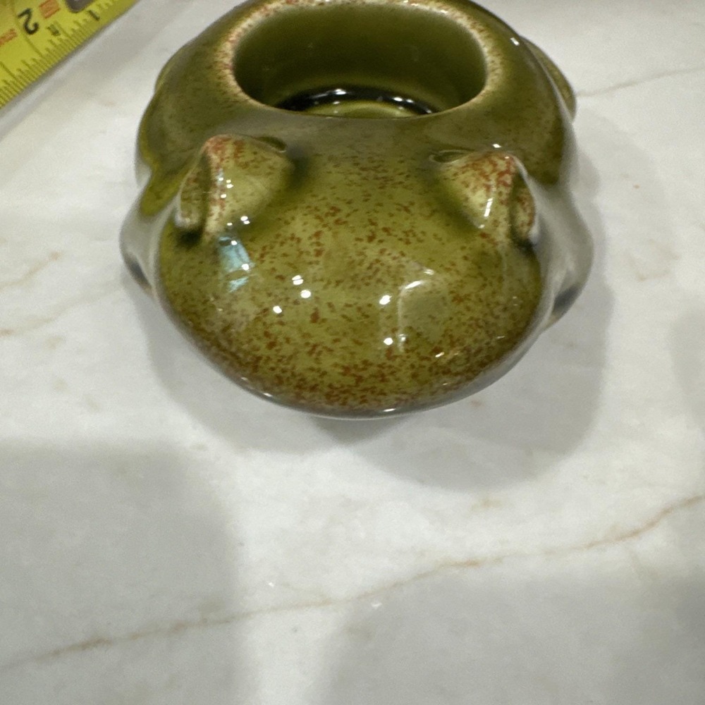 Party Lite Ceramic Frogs Tea Lite  Candle‎ Holder Set Green Vintage - Picture 7 of 10